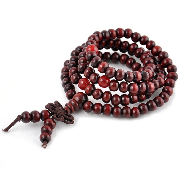 MEDITATION BUDDHA SANDALWOOD PRAYER BEAD BRACELET - Picture 2 of 3